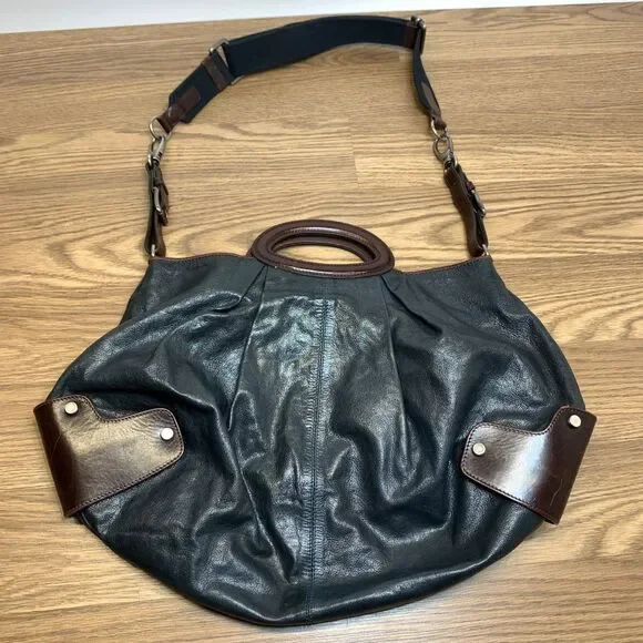 Marni Balloon Bag Black Leather Patent Large Crossbody Purse